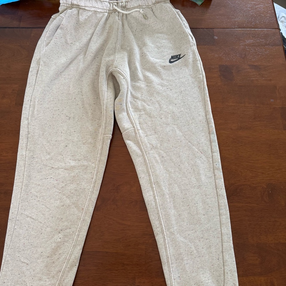 Nike Beige with speckles Sweatpants with Logo